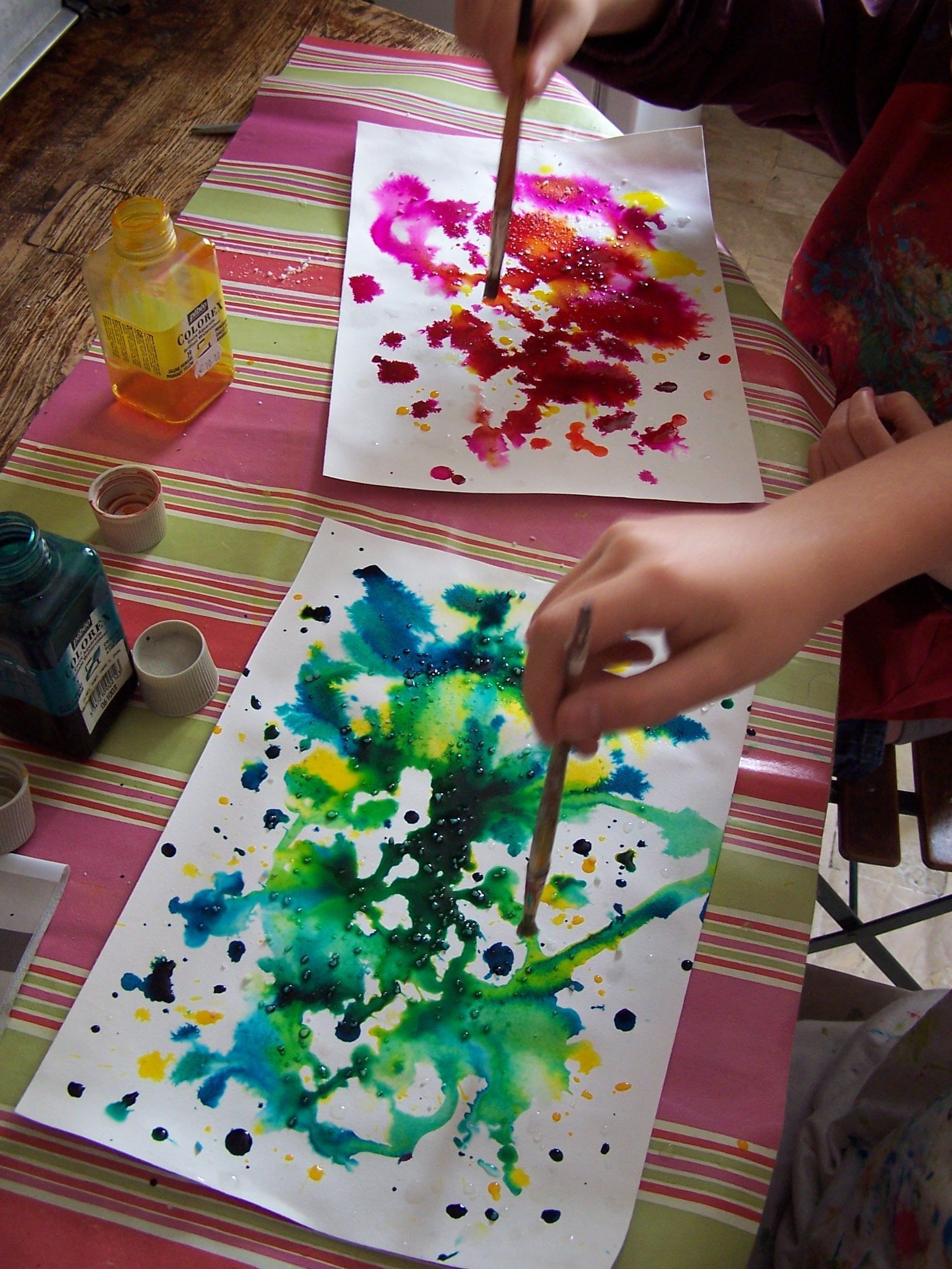 Technique Encre Et Colle Maternelle Technique de l'encre/sel